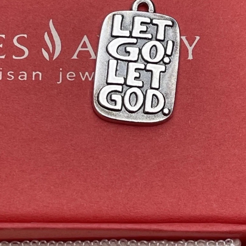 James Avery Silver let go let god charm Pendant